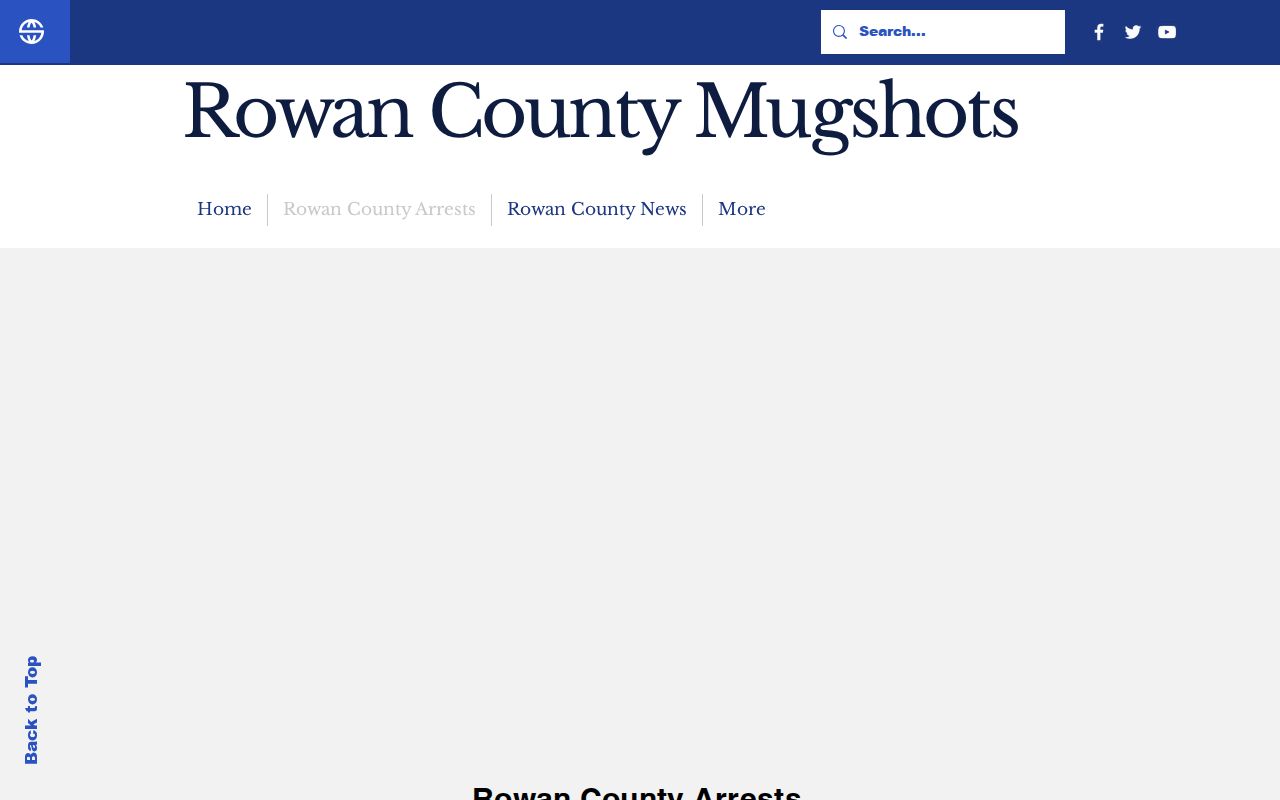 Unofficial Rowan County arrest page showing city and county navigation